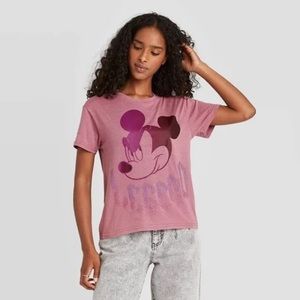 NWT Women's Disney Mickey Legend Short Sleeve Shirt Large Purple